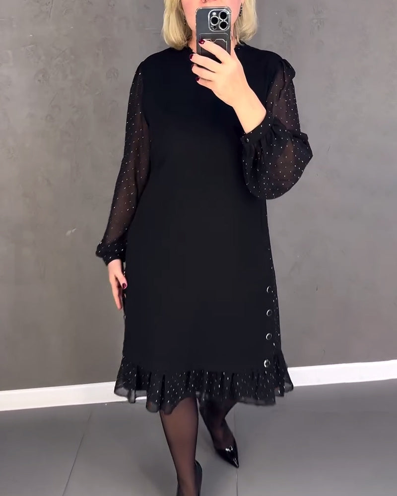 Eliana™ | Vestido elegante con mangas transparentes y corte favorecedor para el otoño