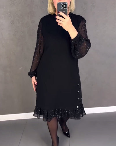 Eliana™ | Vestido elegante con mangas transparentes y corte favorecedor para el otoño