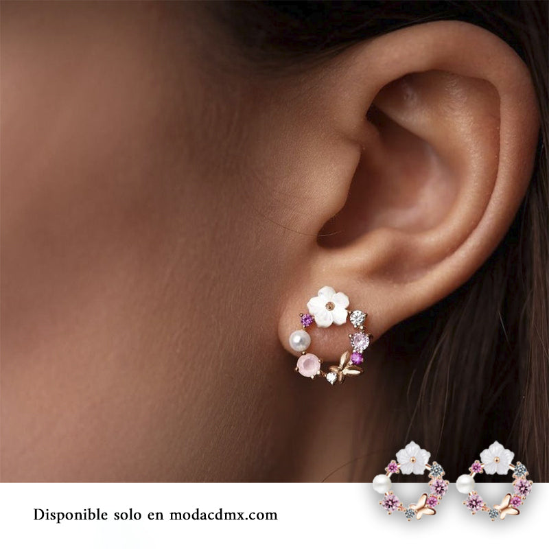 Iris™ | Elegante Collar y Pendientes de Flores