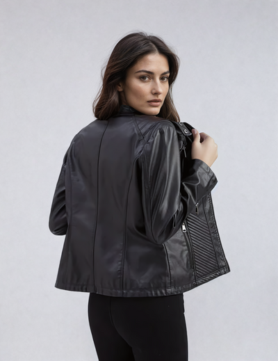 Debora | Chaqueta de piel cuello mao