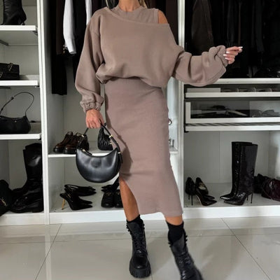 Sandra | Conjunto de dos piezas de vestido sin mangas y top