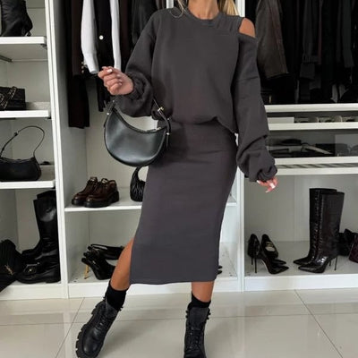 Sandra | Conjunto de dos piezas de vestido sin mangas y top
