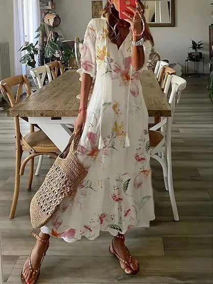 Ava - Elegante Vestido Boho con Cobertura Abdominal