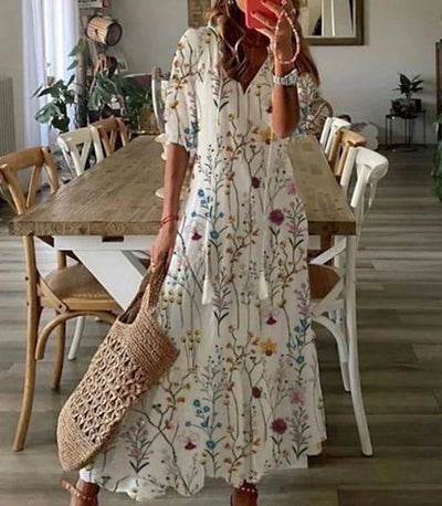 Ava - Elegante Vestido Boho con Cobertura Abdominal