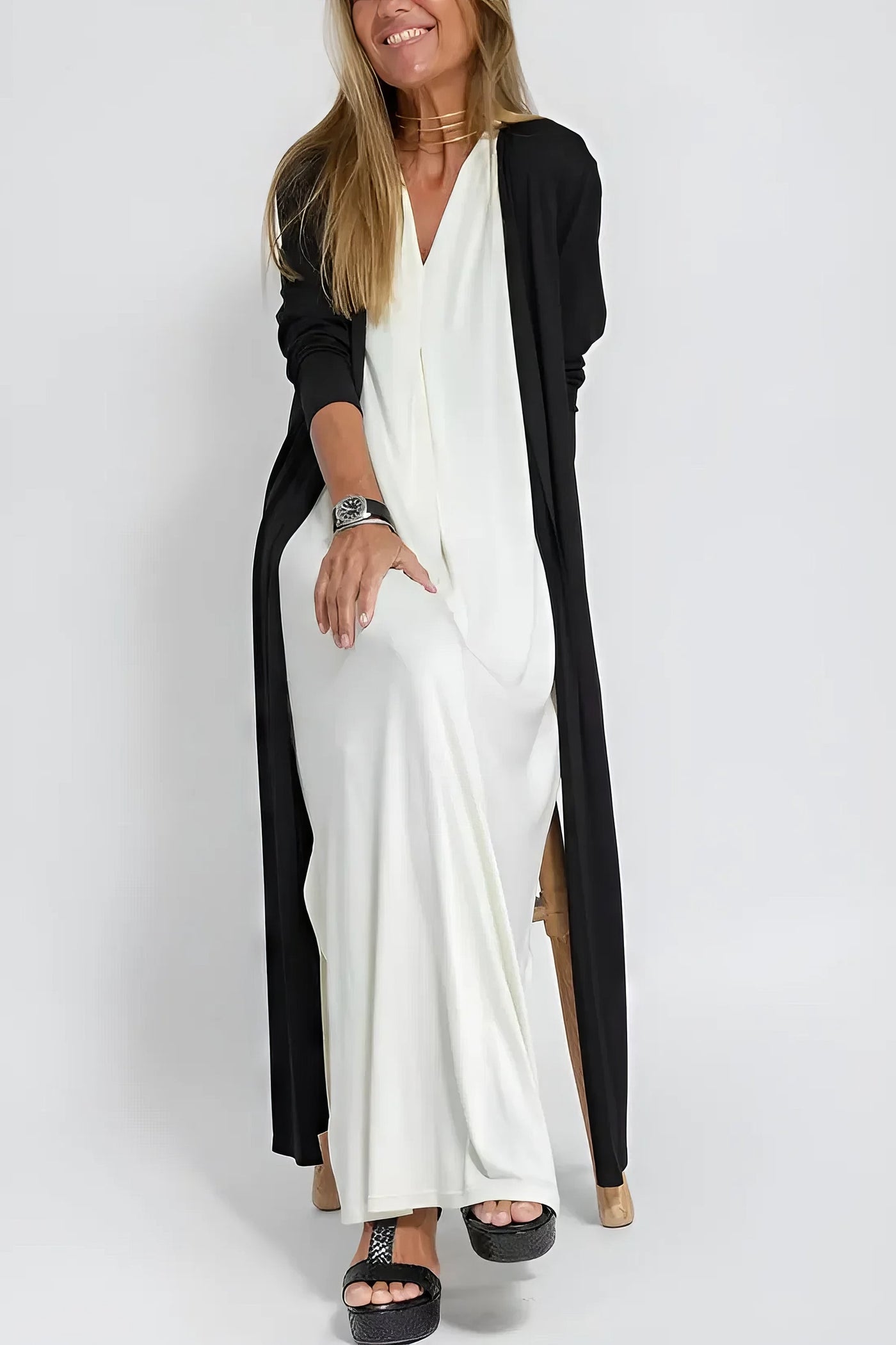 Elise™ | Vestido largo elegante con cárdigan a juego incluido para un toque distinguido