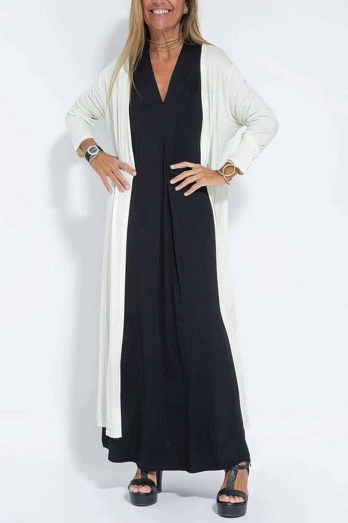 Elise™ | Vestido largo elegante con cárdigan a juego incluido para un toque distinguido